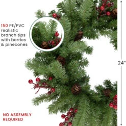 Northlight Real Touch™? Noble Fir With Berries Artificial Christmas Wreath - Unlit - 24" -Christmas Decor Sale northlight z85364 thumbnails jan 05 2023 06364.1704478011