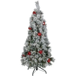 Northlight Pre-Lit Snowy Bristle Pine Artificial Christmas Tree - 4.5' - Clear Lights 9 Northlight Pre-Lit Snowy Bristle Pine Artificial Christmas Tree - 4.5' - Clear Lights -Christmas Decor Sale northlight z95341 01 06457.1712087996