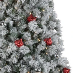 Northlight Pre-Lit Snowy Bristle Pine Artificial Christmas Tree - 7.5' - Warm White LED Lights -Christmas Decor Sale northlight z95344 0220use20for20z95343 21627.1704379351