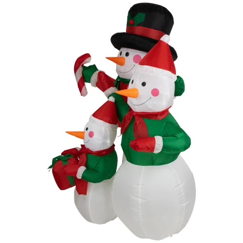 Northlight Inflatable Lighted Snowman Family Christmas Yard Art Decoration - 4' 7 Northlight Inflatable Lighted Snowman Family Christmas Yard Art Decoration - 4' - Image 5