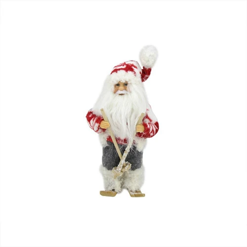Frontier Reindeer Skiing Santa Claus Christmas Figurine - 9" - Red And White 4 Frontier Reindeer Skiing Santa Claus Christmas Figurine - 9" - Red And White - Image 2