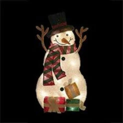 31" Pre-Lit White And Black Snowman With Gifts Outdoor Christmas Decor -Christmas Decor Sale northlight20h85208 04 57467.1599786791
