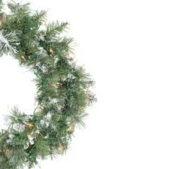 Northlight Pre-Lit Snow Mountain Pine Artificial Christmas Wreath - 30" - Clear Lights -Christmas Decor Sale northlight20m88647 03 50144.1599873094