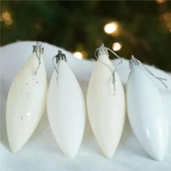 8ct Winter White Shatterproof 4-Finish Christmas Finial Drop Ornaments 5.5" -Christmas Decor Sale northlight20n500101k82684 2 28558.1663947190