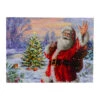 Northlight Lighted Santa With Christmas Tree Canvas Wall Art - 11.75" X 15.75"