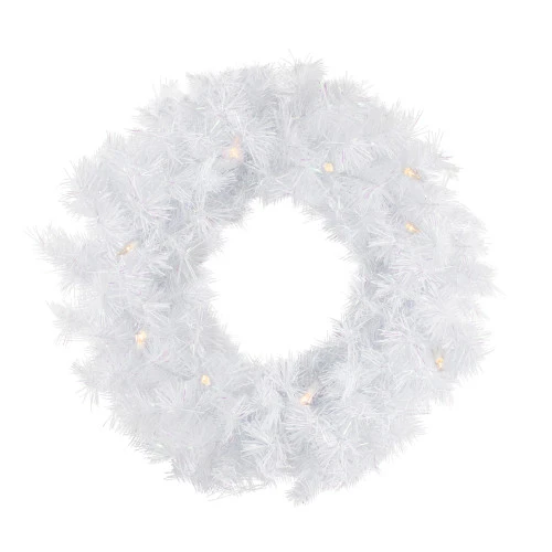 Northlight Pre-Lit White Alaskan Pine Artificial Christmas Wreath, 48-Inch, Warm White LED Lights 3 Northlight Pre-Lit White Alaskan Pine Artificial Christmas Wreath, 48-Inch, Warm White LED Lights