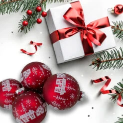 Northlight Matte Glass City Scene Christmas Ball Ornaments - 3.25" (80mm) - Red - Set Of 4 7 Northlight Matte Glass City Scene Christmas Ball Ornaments - 3.25" (80mm) - Red - Set Of 4 -Christmas Decor Sale northlight20wy88905 62756.1637152150