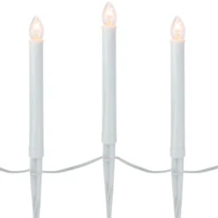 Northlight 10-Count White C7 Candle Pathway Markers Christmas Lights, White Wire