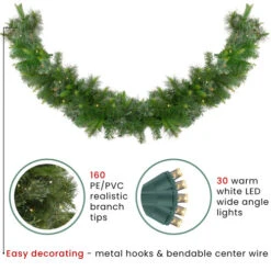 Northlight Pre-Lit Battery Operated Ashcroft Cashmere Pine Christmas Garland - 6' X 14" - Warm White LED Lights -Christmas Decor Sale northlight20z99366 info 69369.1667403769