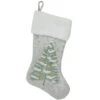 Northlight 20" Snow Covered Green Tree Gray Christmas Stocking With White Cuff -Christmas Decor Sale northlight 1209110 1 1 48140.1588397937