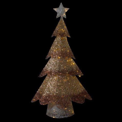 Northlight LED Lighted Mesh Christmas Tree Outdoor Decoration - 46" - Bronze Gold Finish 4 Northlight LED Lighted Mesh Christmas Tree Outdoor Decoration - 46" - Bronze Gold Finish - Image 2