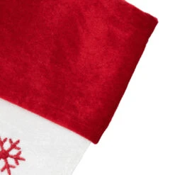 Northlight 19" Red And White Velvet Embroidered Snowflake Christmas Stocking -Christmas Decor Sale northlight 530093go 3 84067.1678185728