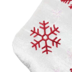 Northlight 19" Red And White Velvet Embroidered Snowflake Christmas Stocking -Christmas Decor Sale northlight 530093go 4 14643.1678185728