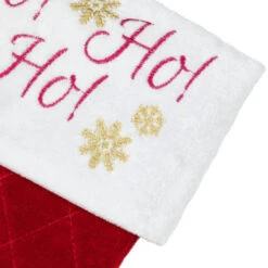 Northlight 19" Quilted Red Velvet HO! HO! HO! Embroidered Christmas Stocking -Christmas Decor Sale northlight 530127go 3 67771.1678185726