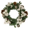 Decorated Cream Colored Poinsettia And Berry Artificial Christmas Wreath, 24-Inch, Unlit -Christmas Decor Sale northlight s92647 update 14236.1658344946