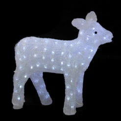 Northlight Lighted Commercial Grade Acrylic Baby Reindeer Christmas Outdoor Decoration - 18" - Polar White Lights