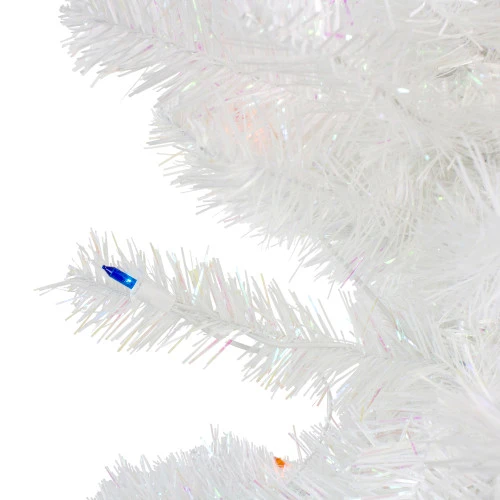 Northlight 4' Pre-Lit White Pine Slim Artificial Christmas Tree - Multi Lights 4 Northlight 4' Pre-Lit White Pine Slim Artificial Christmas Tree - Multi Lights - Image 2