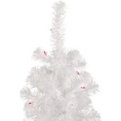 Northlight 4' Pre-Lit White Pine Slim Artificial Christmas Tree - Pink Lights -Christmas Decor Sale northlight b03897 2 updated 61167.1660239383