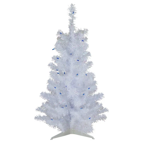 Northlight 3' Pre-Lit White Pine Slim Artificial Christmas Tree - Blue Lights 3 Northlight 3' Pre-Lit White Pine Slim Artificial Christmas Tree - Blue Lights