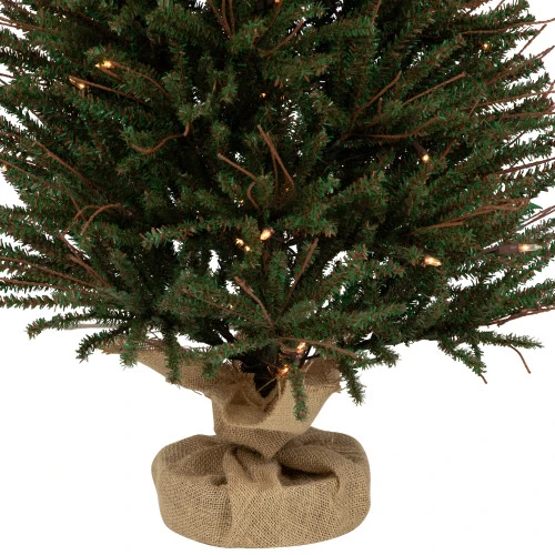 Northlight 4' Medium Warsaw Twig Artificial Christmas Tree In Burlap Base - Clear Lights 4 Northlight 4' Medium Warsaw Twig Artificial Christmas Tree In Burlap Base - Clear Lights - Image 2