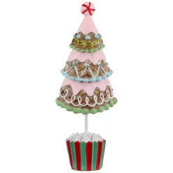 Northlight Frosted Waffle Cone Christmas Cupcake Tree - 10.25"