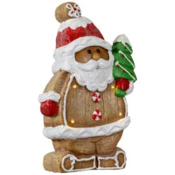 Northlight Lighted Gingerbread Santa With Frosted Tree Christmas Figure - 16" 12 Northlight Lighted Gingerbread Santa With Frosted Tree Christmas Figure - 16" -Christmas Decor Sale northlight cb94907 03 46591.1694620063