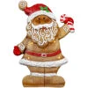 Northlight LED Lighted Gingerbread Santa With Candy Cane Christmas Figure - 15"