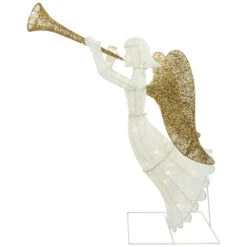Northlight Lighted Glittered Trumpeting Angel Outdoor Christmas Decoration - 48" - Clear Lights -Christmas Decor Sale northlight ct2058 397w 066 04 71215.1689690993