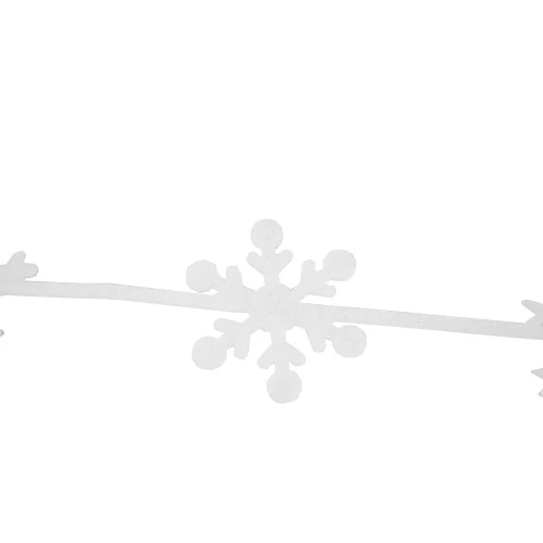 Northlight 4' White Felt Winter Snowflake Garland 6 Northlight 4' White Felt Winter Snowflake Garland - Image 4