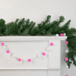 Northlight 9' Pink And White Plush Snowball Christmas Garland 7 Northlight 9' Pink And White Plush Snowball Christmas Garland -Christmas Decor Sale northlight da92490 style 62268.1661540599