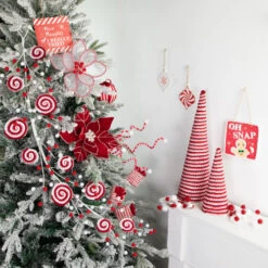 Northlight 30" Candy Cane Swirls And Pom Poms Christmas Garland -Christmas Decor Sale northlight df94822 styled also20use20for20df948232c20df9482720 36496.1693409621