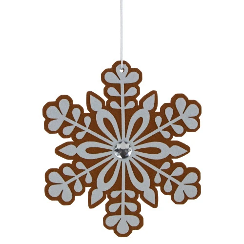 Northlight 10" Gingerbread And White Snowflake Christmas Ornament - 10" 3 Northlight 10" Gingerbread And White Snowflake Christmas Ornament - 10"