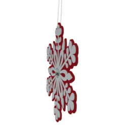 Avon 10" Red And White Snowflake Christmas Ornament With Gem -Christmas Decor Sale northlight df94830 4 37402.1693409620