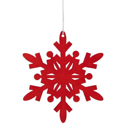 Northlight 7.75" Red Snowflake Hanging Wooden Christmas Ornament 3 Northlight 7.75" Red Snowflake Hanging Wooden Christmas Ornament