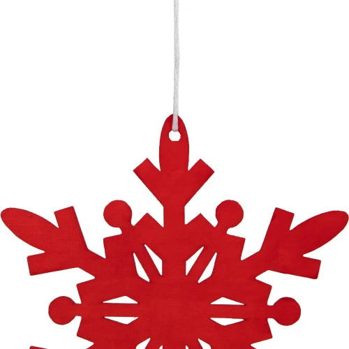 Northlight 7.75" Red Snowflake Hanging Wooden Christmas Ornament 5 Northlight 7.75" Red Snowflake Hanging Wooden Christmas Ornament - Image 3