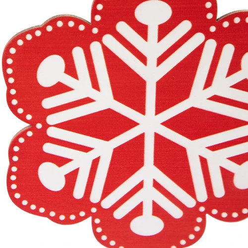 Northlight 6" Red And White Snowflake Wooden Christmas Ornament 6 Northlight 6" Red And White Snowflake Wooden Christmas Ornament - Image 4