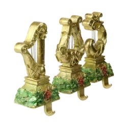 Northlight Glittered Harp Christmas Stocking Holders - 7" - Gold Finish - Set Of 3 -Christmas Decor Sale northlight dw15126 1 66057.1691247509