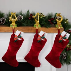 Northlight Glittered Harp Christmas Stocking Holders - 7" - Gold Finish - Set Of 3 -Christmas Decor Sale northlight dw15126 styled 56662.1691247509