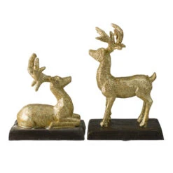 Northlight Reindeer Glittered Christmas Stocking Holders - 8.5" - Gold - Set Of 2 -Christmas Decor Sale northlight dw15127 14 45930.1664811132