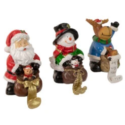 Northlight Santa, Snowman And Reindeer Christmas Stocking Holders - 5.25" - Set Of 3 -Christmas Decor Sale northlight dw15131 2 updated 07537.1664990321