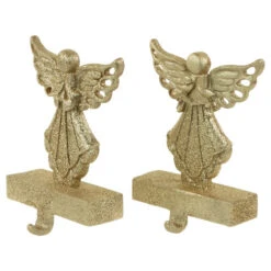 Northlight Angel Glittered Christmas Stocking Holders - 5.5" - Gold - Set Of 2 12 Northlight Angel Glittered Christmas Stocking Holders - 5.5" - Gold - Set Of 2 -Christmas Decor Sale northlight dw15138 3new 40397.1662805506