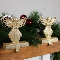 Northlight Angel Glittered Christmas Stocking Holders - 5.5" - Gold - Set Of 2 11 Northlight Angel Glittered Christmas Stocking Holders - 5.5" - Gold - Set Of 2 -Christmas Decor Sale northlight dw15138 styled 2 60797.1691247510