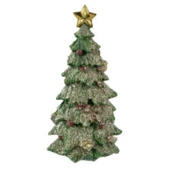 Northlight Glittered Christmas Tree With Presents, Berries And Bows Decoration - 6.75"