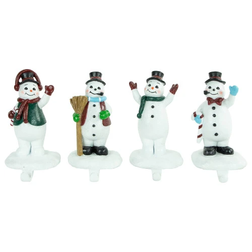 Northlight Winter Ready Glitter Snowman Christmas Stocking Holders - 7" - Set Of 4 3 Northlight Winter Ready Glitter Snowman Christmas Stocking Holders - 7" - Set Of 4