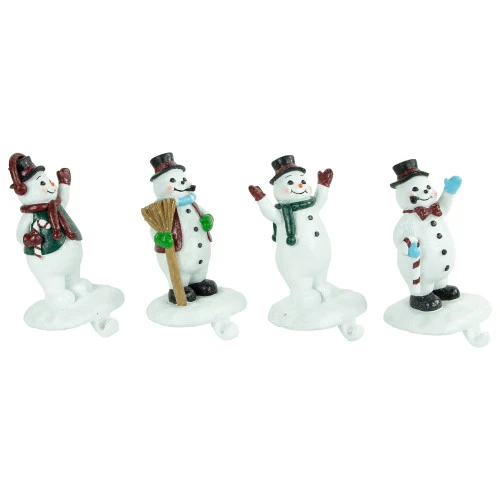 Northlight Winter Ready Glitter Snowman Christmas Stocking Holders - 7" - Set Of 4 4 Northlight Winter Ready Glitter Snowman Christmas Stocking Holders - 7" - Set Of 4 - Image 2