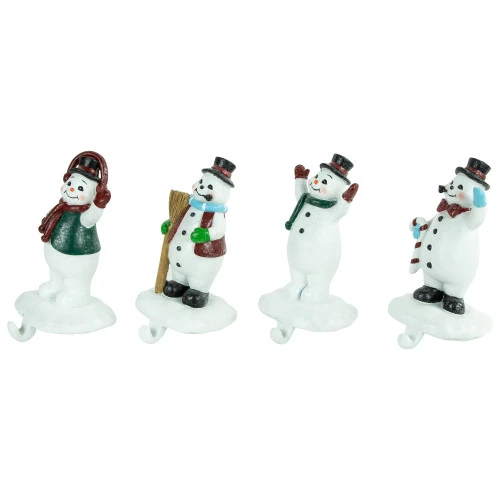 Northlight Winter Ready Glitter Snowman Christmas Stocking Holders - 7" - Set Of 4 5 Northlight Winter Ready Glitter Snowman Christmas Stocking Holders - 7" - Set Of 4 - Image 3