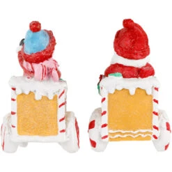 Santa And Snowman On Gingerbread Train Car Christmas Figurines - 6.75" - Set Of 2 -Christmas Decor Sale northlight dw99411 03 11840.1694101355