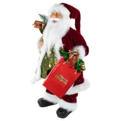 Northlight 24" Red And White Santa Claus With Gift Bags And Green Vest Christmas Figure -Christmas Decor Sale northlight e76405 5 27398.1665519659