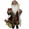 Northlight 18" Burgundy And Brown Santa Claus With Naughty Or Nice List Christmas Figure