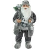 Northlight 24" Gray And White Santa Claus With Lantern Christmas Figure